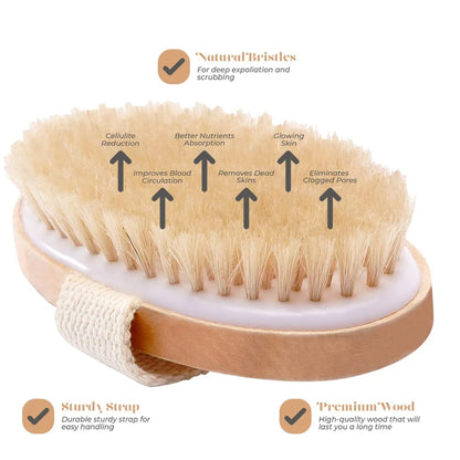Wooden Dry Brush for Shower and Exfoliation